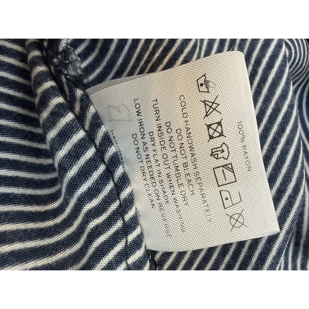 Faithfull The Brand Dress Womens Extra Small Navy Blue White Striped Mini Skater - Picture 15 of 16